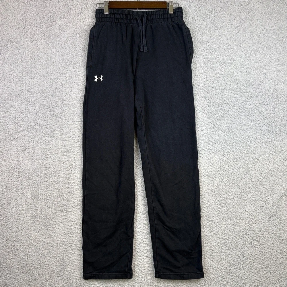 Under Armour Sweatpants Mens Small Black Fleece Joggers Training Gym Workout